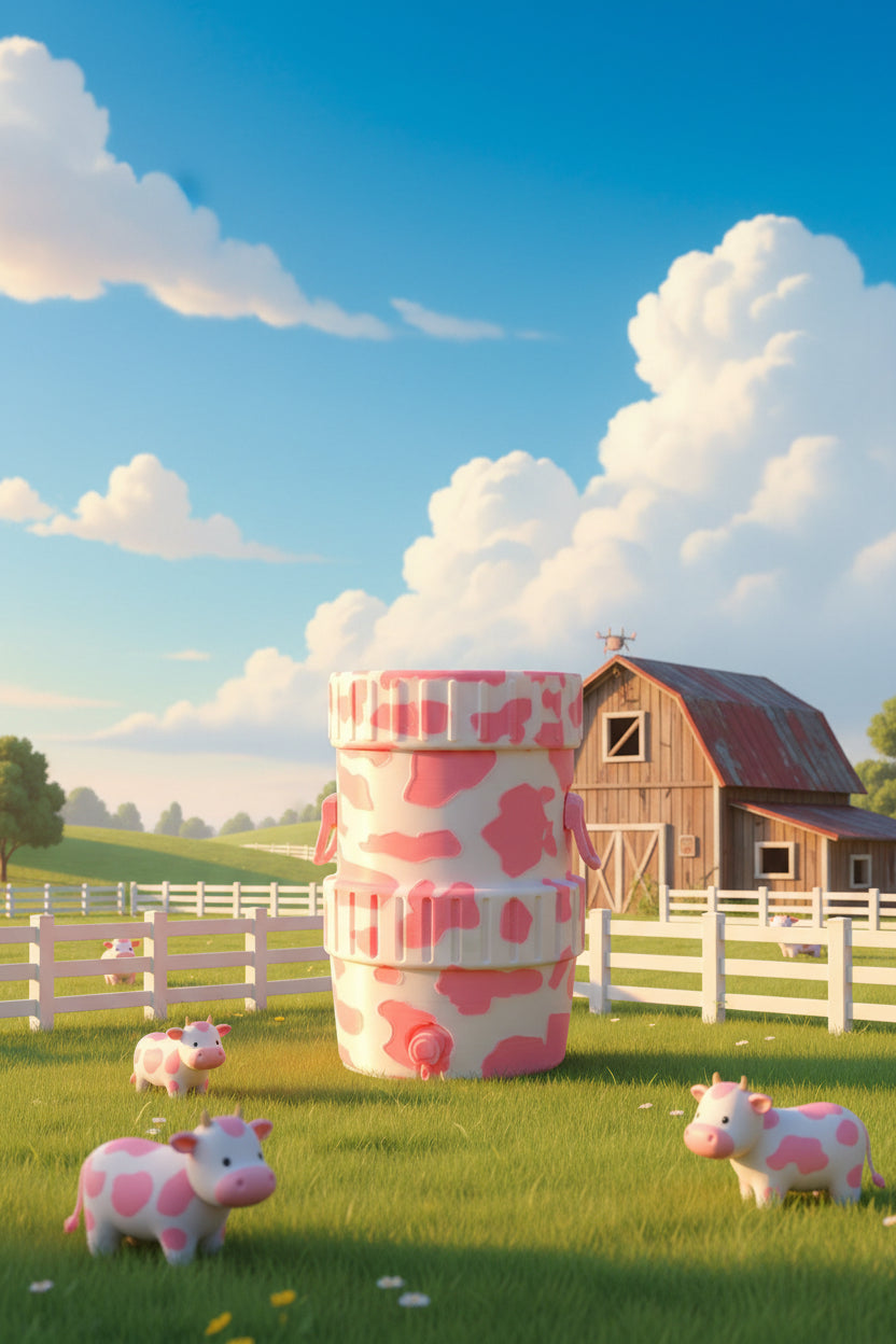 Pink/White Cow Print 12oz Can Koozie