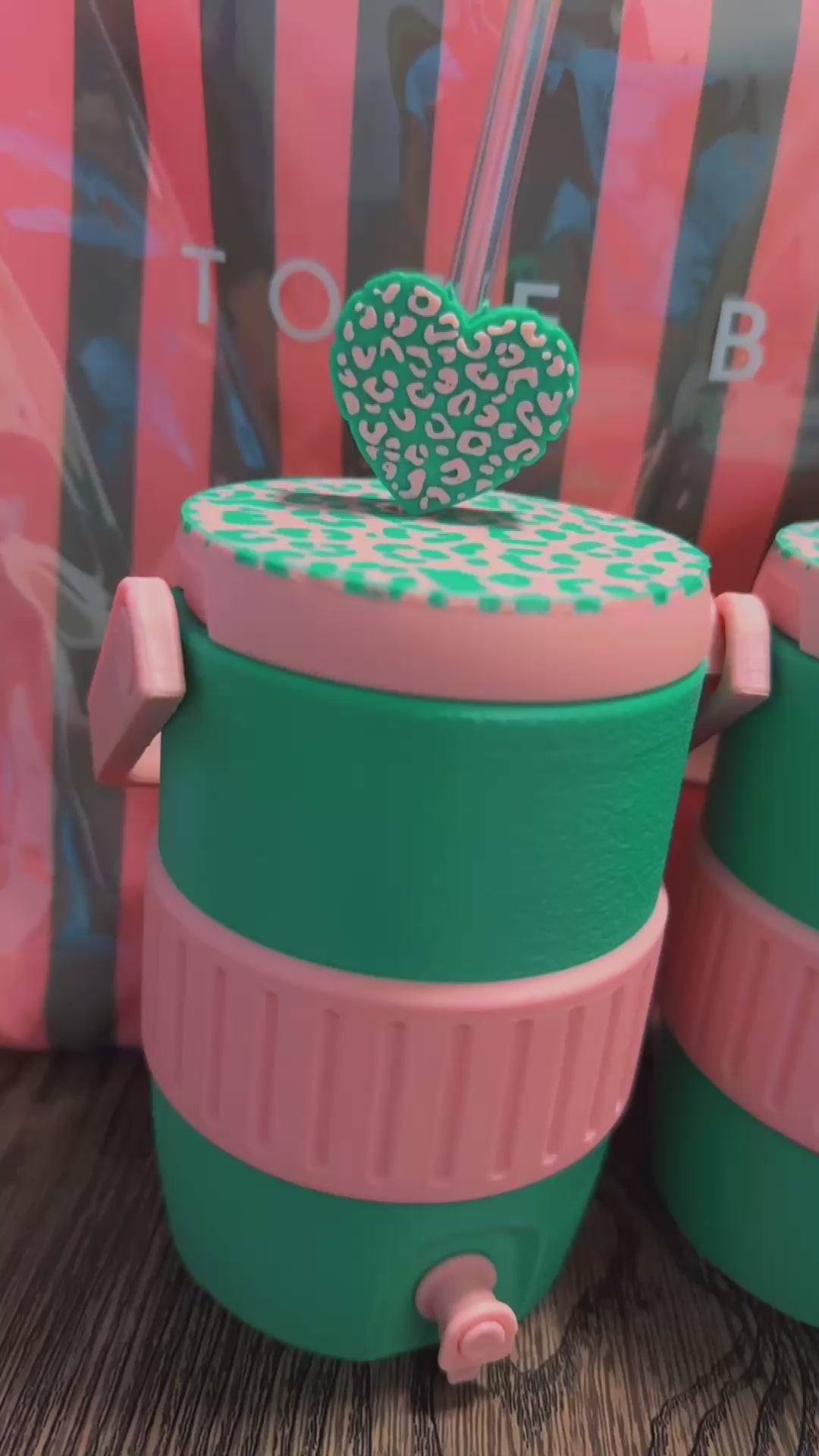 Pink/Green Cheetah 12oz Can Koozie